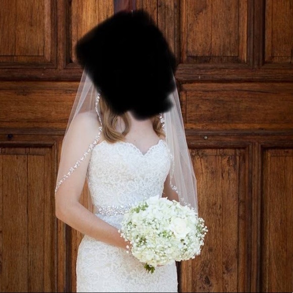 Beaded edge wedding veil